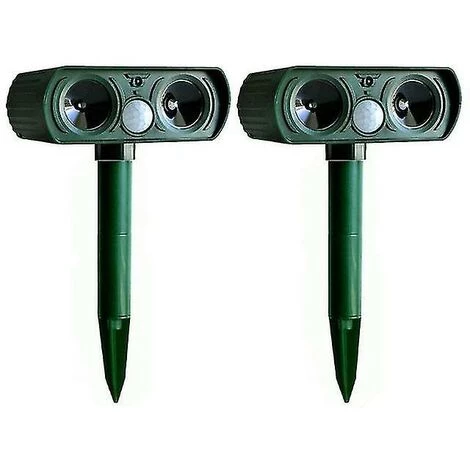 BDD 2pcs Solaire Répulsif Chat Répulsif Effaroucheur Double Ultra Dissuasif Jardin Animal Chaser 3 BDD 2pcs Solaire Répulsif Chat Répulsif Effaroucheur Double Ultra Dissuasif Jardin Animal Chaser