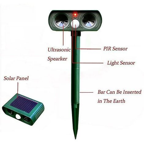 BDD 2pcs Solaire Répulsif Chat Répulsif Effaroucheur Double Ultra Dissuasif Jardin Animal Chaser 6 BDD 2pcs Solaire Répulsif Chat Répulsif Effaroucheur Double Ultra Dissuasif Jardin Animal Chaser – Image 4