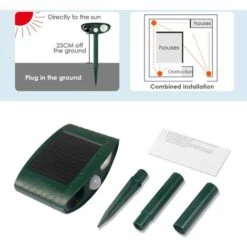 OSQI Répulsif Pour Chat De Jardin, Répulsif Pour Animaux à Ultrasons, Répulsif Pour Animaux D'extérieur étanche à énergie Solaire Avec Son à Ultrasons, Détecteur De Mouvement Et Répulsif Antiparasitaire à Lumière Clignotante Pour écureuils, Chats, Chiens, Rats -Outil d'entretien du jardin Soldes 65503121 3