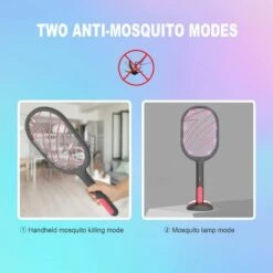 OSQI Tapette à Mouche électrique，Lampe Anti-moustiques Et Tapette à Mouche électrique 2 En 1， Rechargeable Par USB Avec Tapette à Mouches UV，Intérieur/extérieur Pour La Maison, Le Jardin, Le Camping, Le Barbecue，le Noir -Outil d'entretien du jardin Soldes 65503517 3
