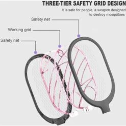 OSQI Tapette à Mouche électrique，Lampe Anti-moustiques Et Tapette à Mouche électrique 2 En 1， Rechargeable Par USB Avec Tapette à Mouches UV，Intérieur/extérieur Pour La Maison, Le Jardin, Le Camping, Le Barbecue，le Noir -Outil d'entretien du jardin Soldes 65503517 4