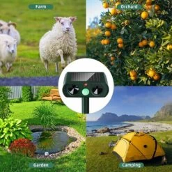 OSQI Répulsif Solaire Pour Animaux De Compagnie Répulsif à Ultrasons Pour Chat étanche Extérieur Répulsif à Ultrasons Pour Chats Jardins Fermes Sorties Sans Bruit -Outil d'entretien du jardin Soldes 65506040 5