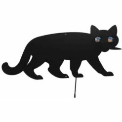 WENKO Epouvantail Oiseau En Forme De Chat, Epouvantail De Jardin, éloigne Les Oiseaux Indésirables Du Jardin, Lot De 2, Yeux Verre - Fer, 37x24 Cm, Yeux Multicolore - Noir - Noir -Outil d'entretien du jardin Soldes 6580395 3