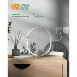 THSINDE Raquette électrique Rechargeable USB, Tueur De Moustiques électrique Pliable, Pagaie électrique Avec Maille Triple Couche, Répulsif électrique Contre Les Moustiques Pour L'extérieur Et L'intérieur -Outil d'entretien du jardin Soldes 66743143 3