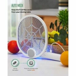 THSINDE Raquette électrique Rechargeable USB, Tueur De Moustiques électrique Pliable, Pagaie électrique Avec Maille Triple Couche, Répulsif électrique Contre Les Moustiques Pour L'extérieur Et L'intérieur -Outil d'entretien du jardin Soldes 66743143 5