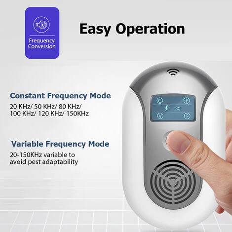 HAPPYSHOPPING Anti-moustique à Ultrasons Et Anti-insecte Avec Lumière Clignotante, Noir, Gris Euro - Gris Euro 7 HAPPYSHOPPING Anti-moustique à Ultrasons Et Anti-insecte Avec Lumière Clignotante, Noir, Gris Euro - Gris Euro – Image 5