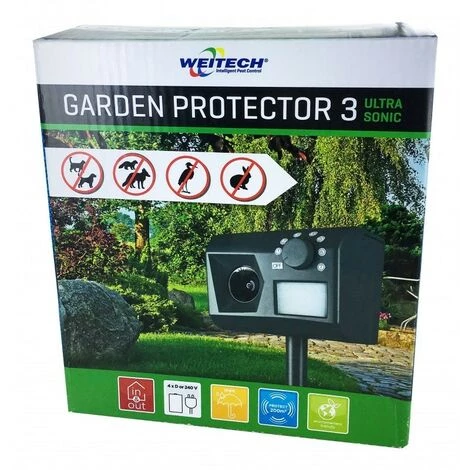 WEITECH Pack 2 X GARDEN PROTECTOR 3 Répulsif Jardin Anti Chien Chat Renard Lapin Fouine Ultrasons Wk0055 4 WEITECH Pack 2 X GARDEN PROTECTOR 3 Répulsif Jardin Anti Chien Chat Renard Lapin Fouine Ultrasons Wk0055 – Image 2