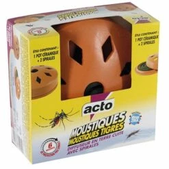 ACTO - Diffuseur En Terre Cuite Avec Spirales - Anti-moustiques Et Moustiques Tigres